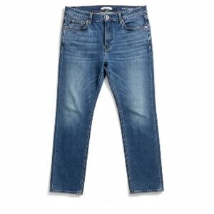 George Men's Slim Straight Denim Jeans - Classic Blue Distressed Jeans W38 L30